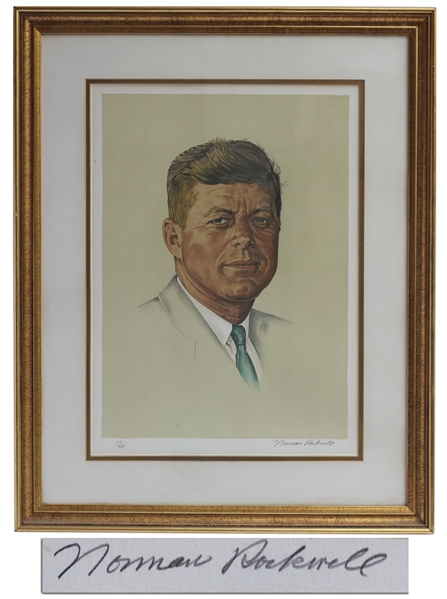 Norman Rockwell Lithograph of President John F. Kennedy -- One of Only 200 Signed and Numbered by Rockwell